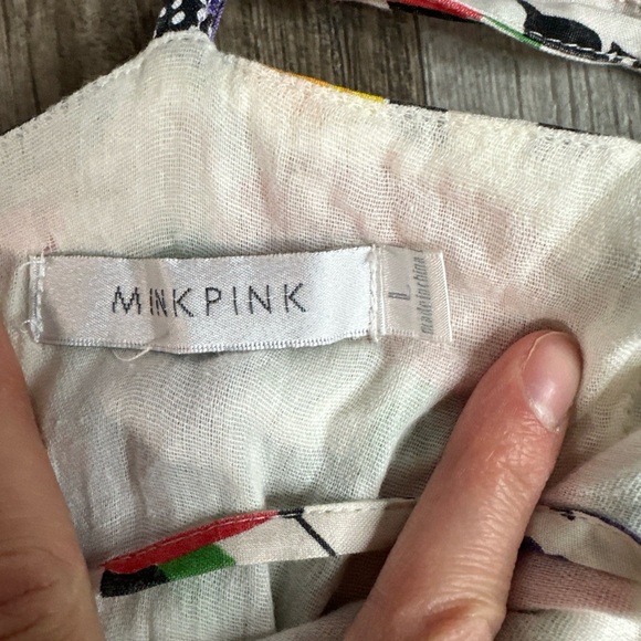 Mink Pink Dress, Flowers, Womens Large, Spring, Summer, Spagetti Straps - Picture 4 of 5